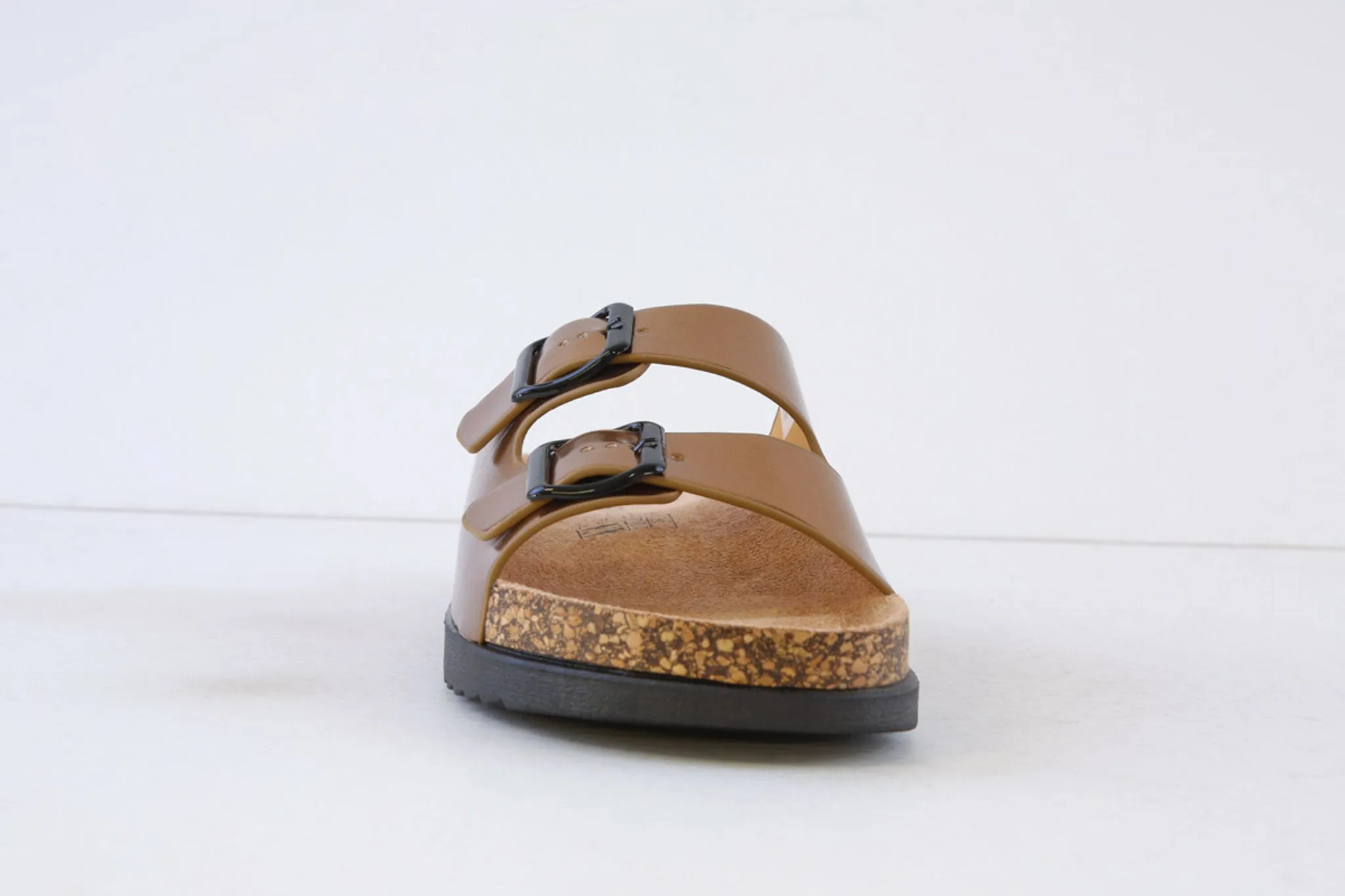 HEAVENLY FEET - TOTNES DOUBLE BUCKLE MULE - DARK GOLD