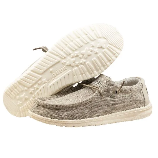 Hey Dude Beige Wally Woven Mens Shoes 110390500-BEIGE