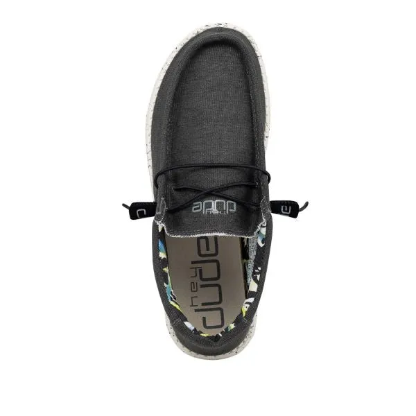 Hey Dude Black Wally Stretch Mens Casual Shoes 110384900