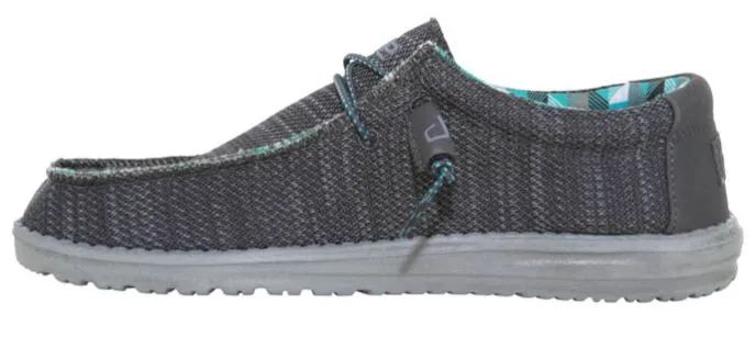 Hey Dude Charcoal Wally Sox Mens Casual Shoes 110354000