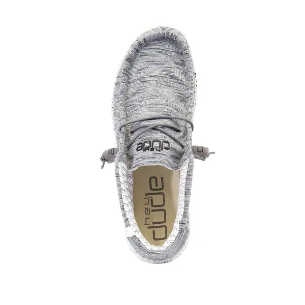 Hey Dude Stone White Wally Stretch Fleece Mens Shoes 110530703