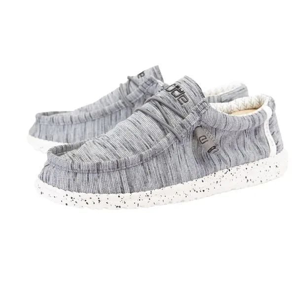 Hey Dude Stone White Wally Stretch Fleece Mens Shoes 110530703
