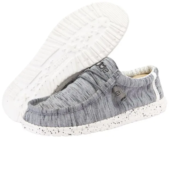 Hey Dude Stone White Wally Stretch Fleece Mens Shoes 110530703
