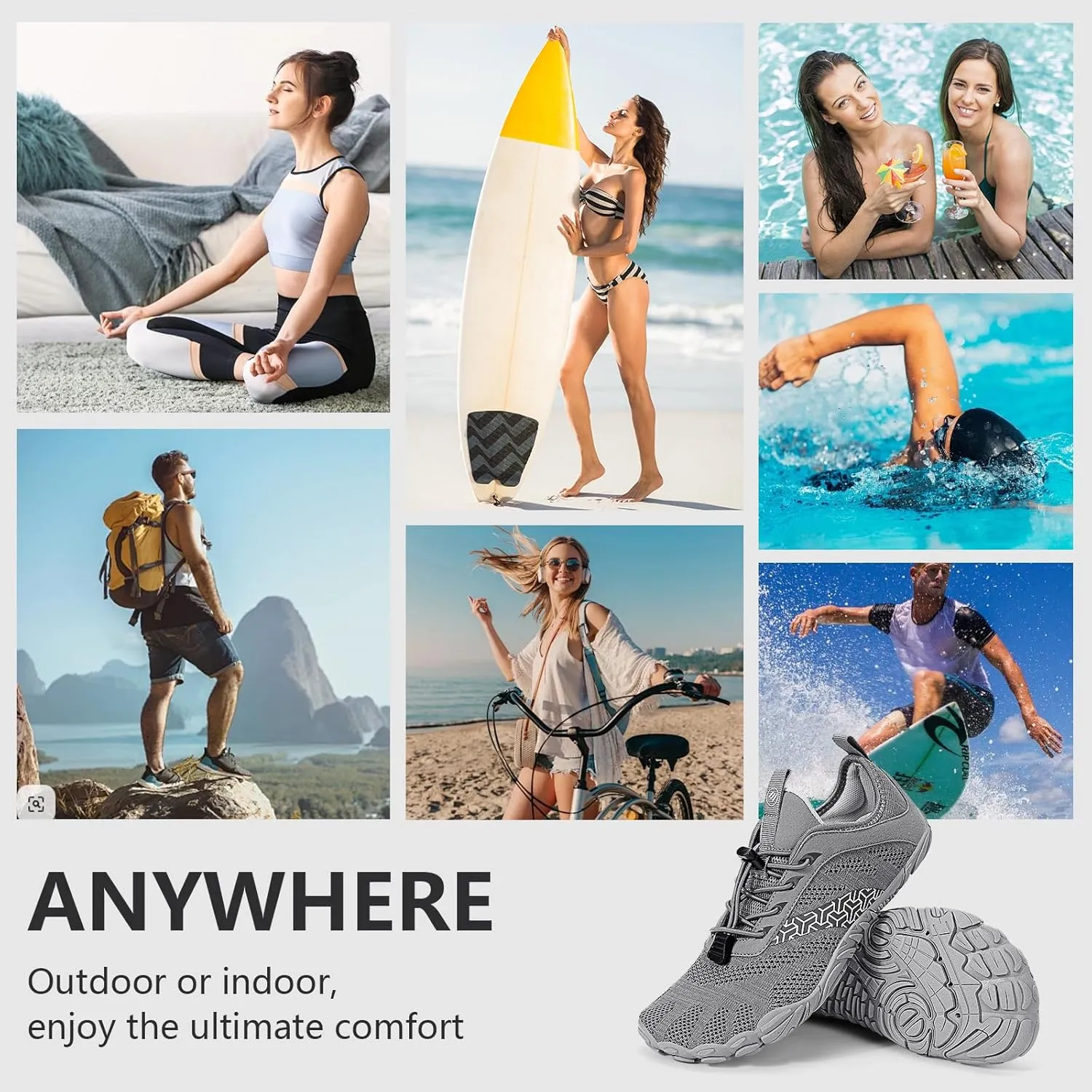 Hike Barefoot Shoes Women Men Wide Toe Box Zero Drop Footwear Lightweight Hike Shoe Non-Slip Grounded Shoes Women for Outdoor Trail Running Walking Weightlifting