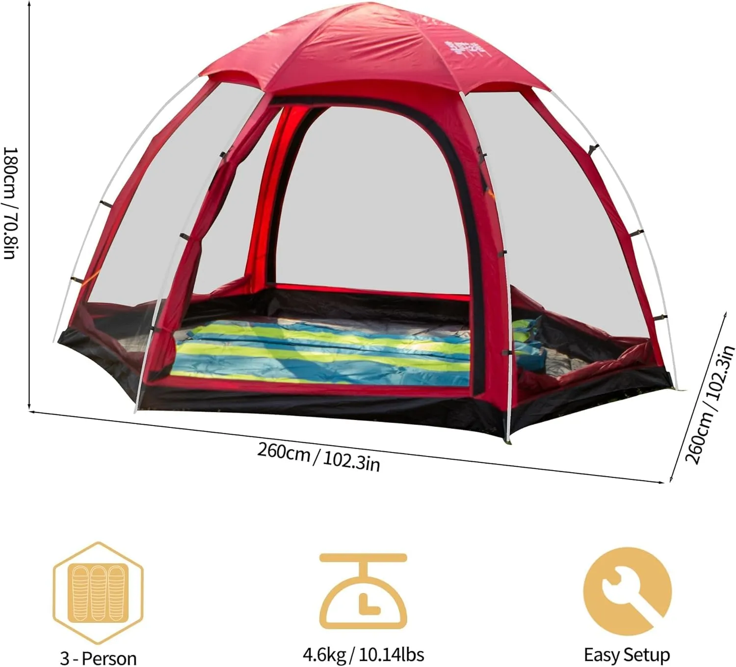 Himalaya Screen House Tent 3-4 Person Canopy Tent Screen Shelter Screen Tent Mesh Gazebos Waterproof for Family Camping, Outdoor, Picnic, Backyards