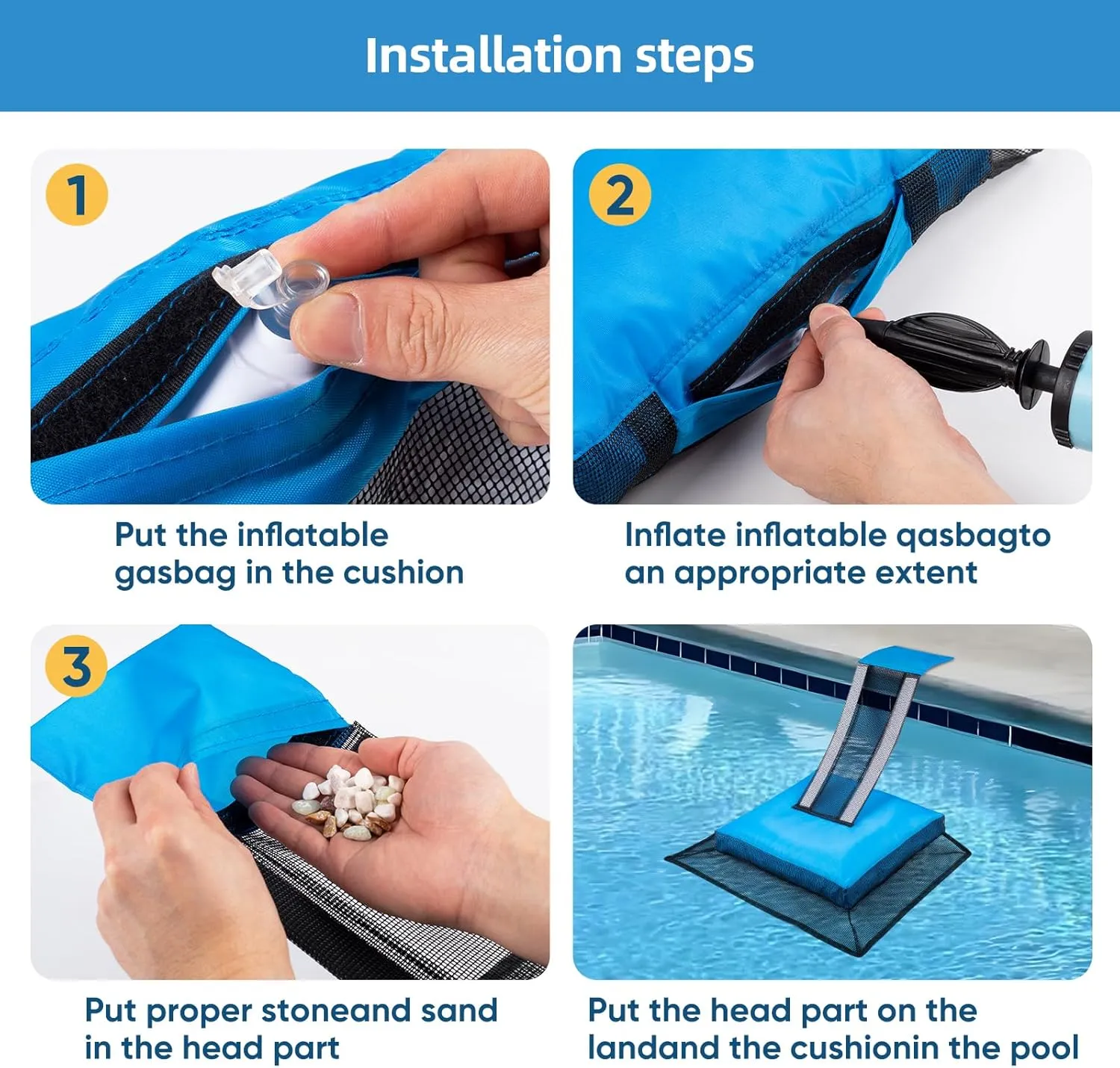 HKZ Pool Critter Animal Escape Ramp - 2Pack Critter Frog Saver Log for Swimming Pool with Reflective Strips, Wildlife Frog Pool Saver Floating Escape Device for Small Critters Squirrel Lizards (Blue)