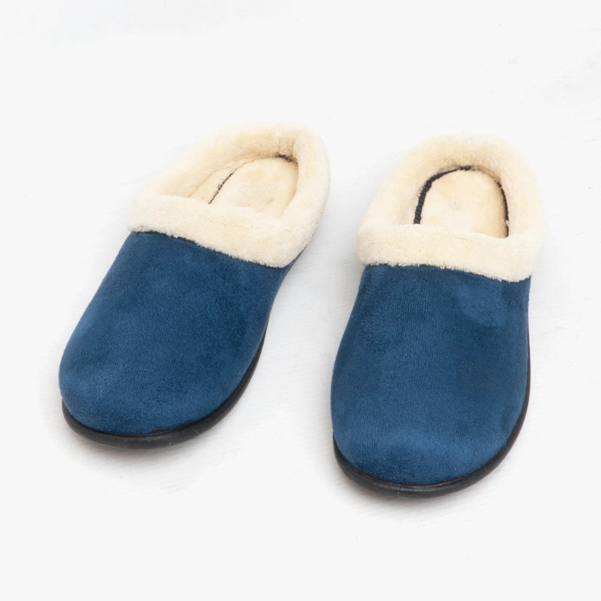 HOS Comfort SOPHIE Womens Teddy Lined Mules Navy