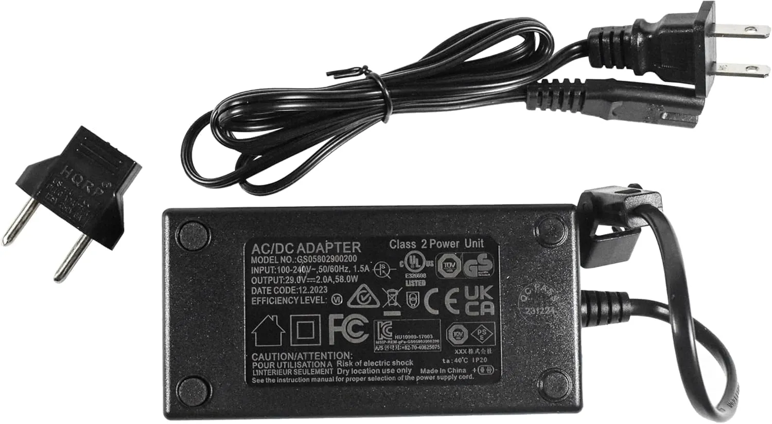HQRP 29V 2A 2-pin AC Adapter fits Most Models Z-Boy, Rockland, Lazyboy, Morris, Ashley, OKIN, Limoss, Pride, Golden, Lazboy, Berkline, Med-Lift Recliner Lift Chair Power Supply Transformer, UL Listed