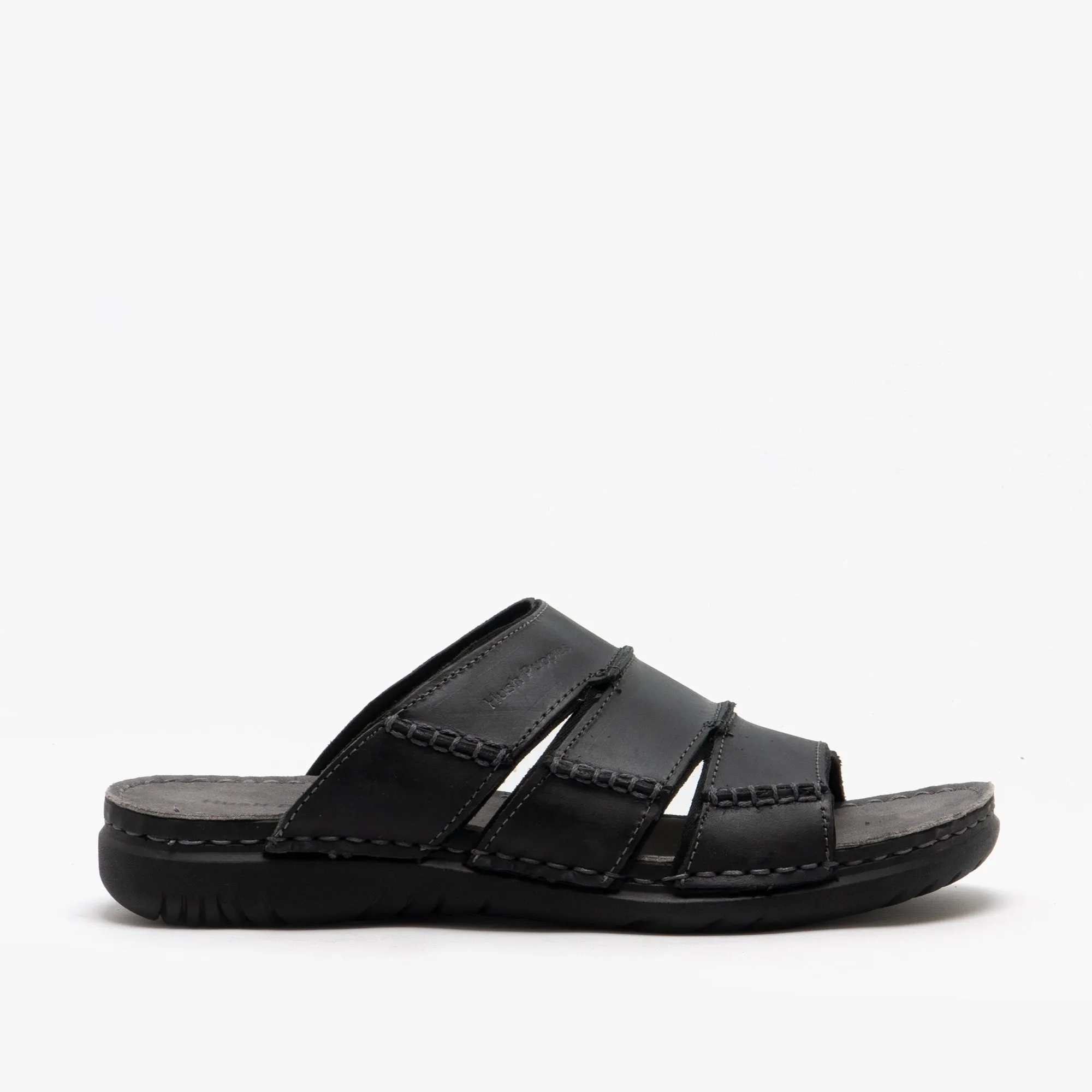 Hush Puppies CAMERON Mens Leather Mule Sandals Black