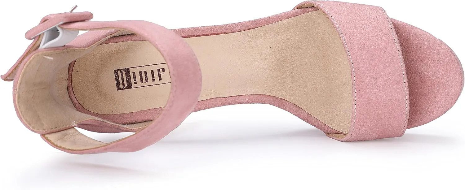 IDIFU Women's Ankle-Strap Heeled Sandal