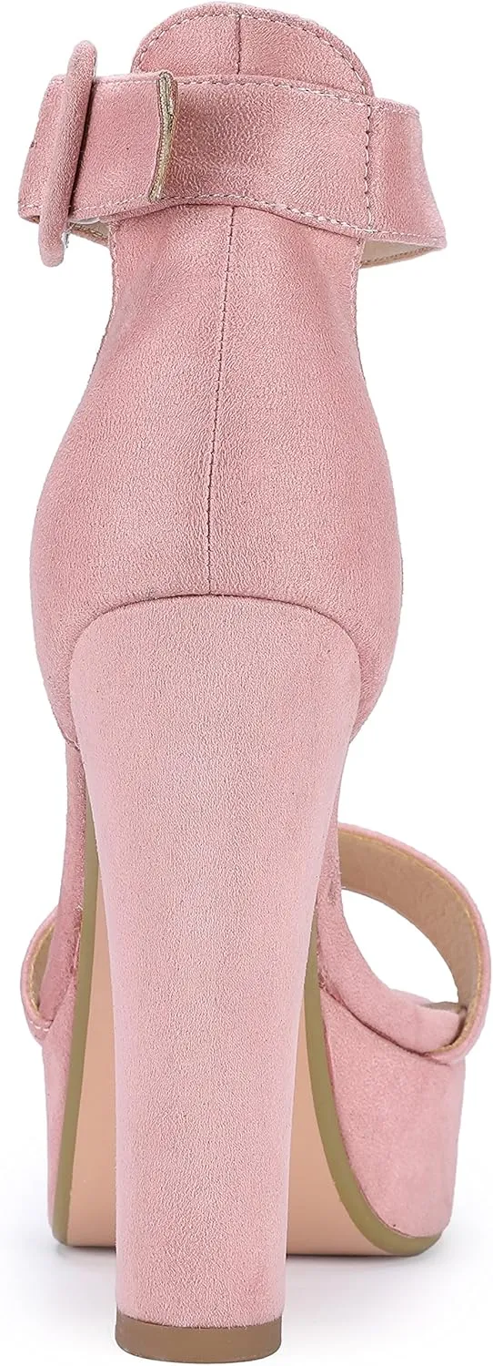 IDIFU Women's Ankle-Strap Heeled Sandal