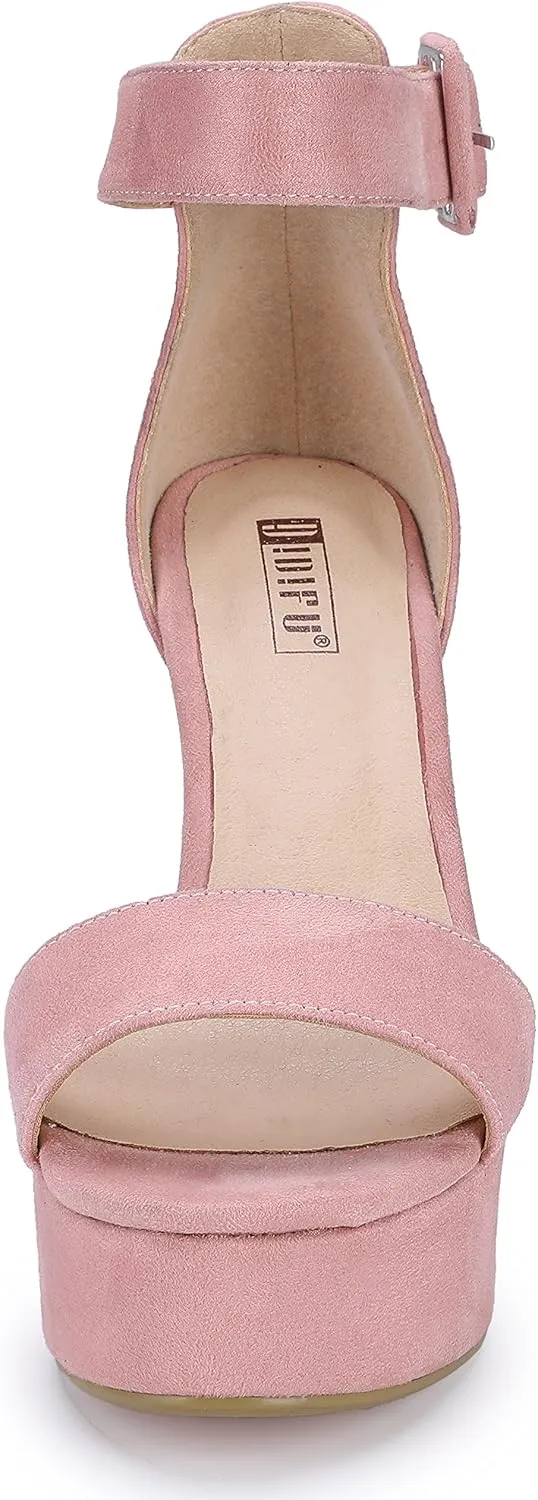 IDIFU Women's Ankle-Strap Heeled Sandal
