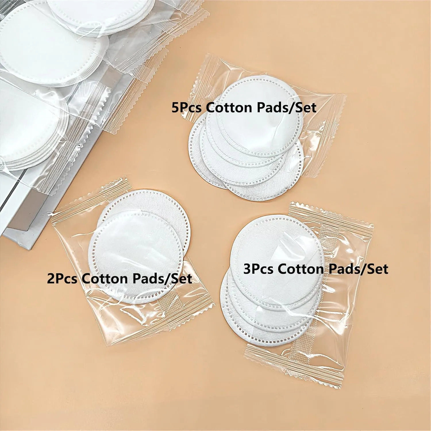 Individually Wrapped Cotton,Individually Wrapped Cotton Pads,Individually Wrapped Cotton Rounds,Cotton Pad for Face Individual Wrap Hotel Personal Care Kit (2Pcs Cotton Pads/Set, 100, Count)