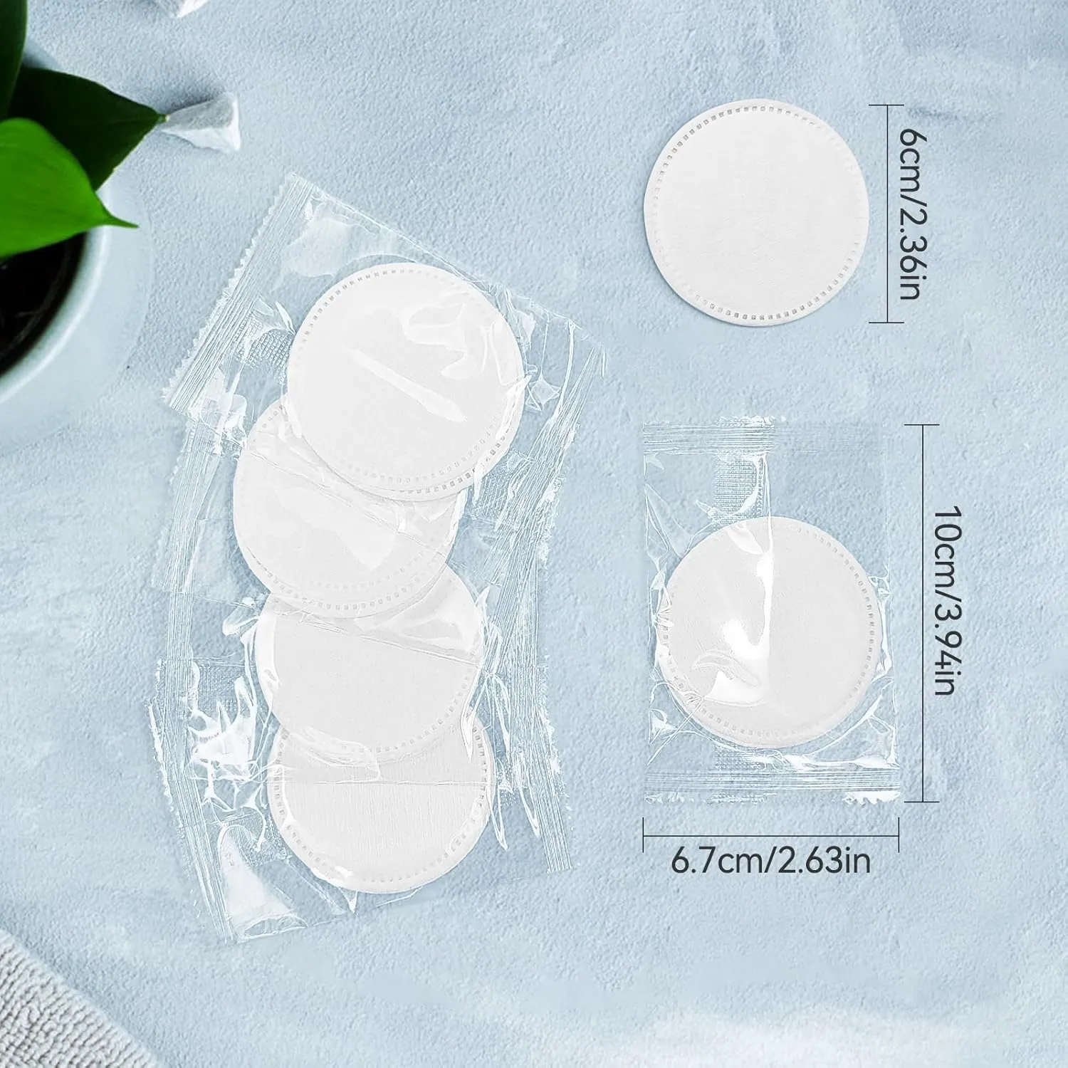 Individually Wrapped Cotton,Individually Wrapped Cotton Pads,Individually Wrapped Cotton Rounds,Cotton Pad for Face Individual Wrap Hotel Personal Care Kit (2Pcs Cotton Pads/Set, 100, Count)