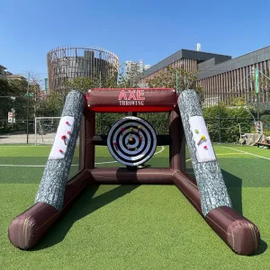 Inflatable Axe Throwing Inflatable Ball Toss Target Dart Board 12 Axes 8 Toss Ball for Party/Birthday/Backyard/School/Team Events