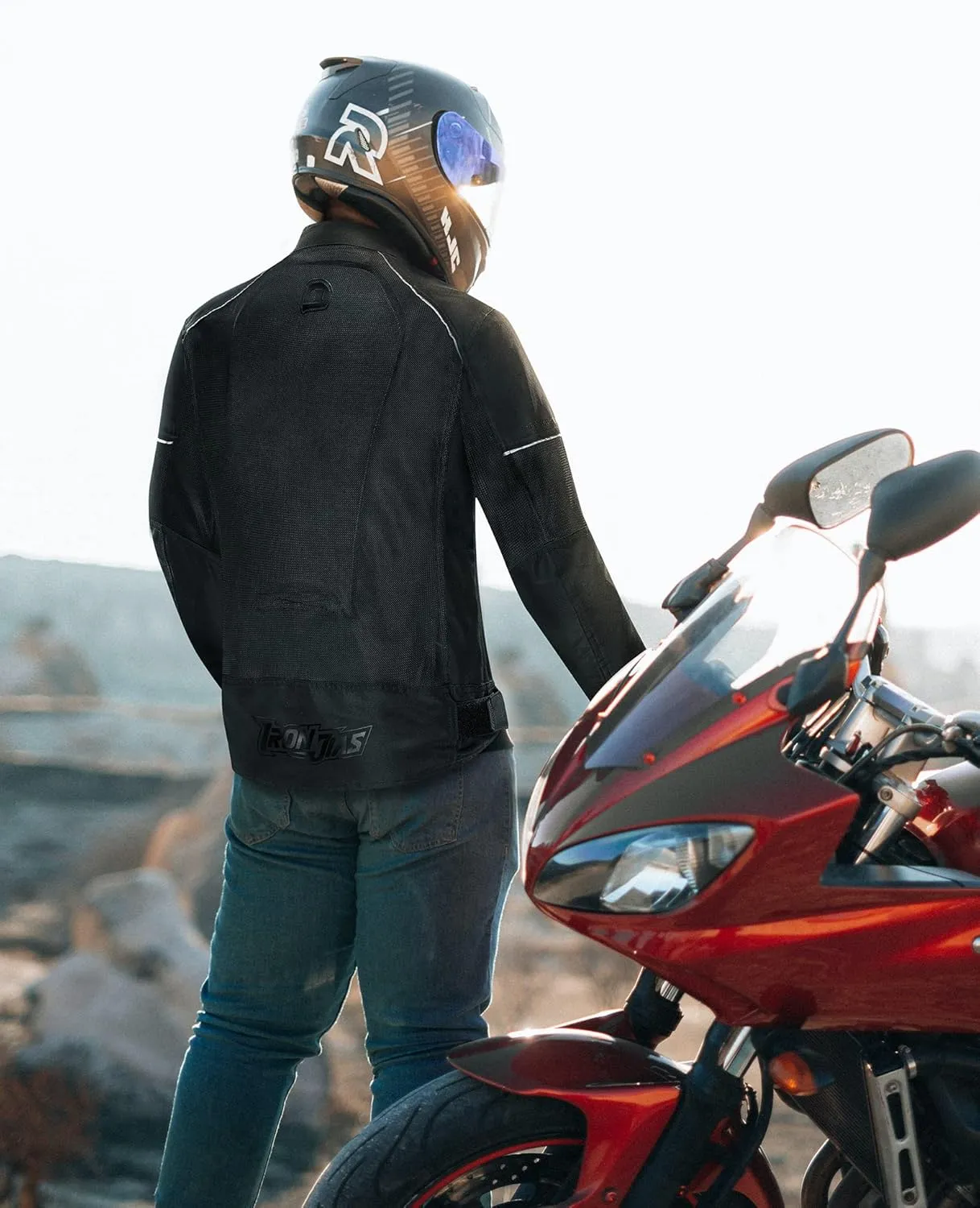 IRON JIA'S Motorcycle Jacket, CE Armored, Summer Riding Mesh Breathable Casual Biker Jacket for Men