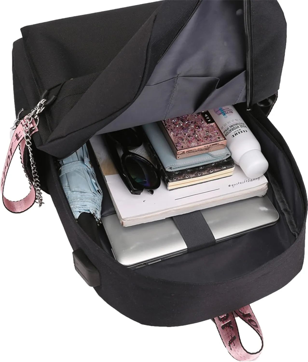 ISaikoy Anime Fruit Basket Backpack Kyo Soma Tohru Yuki Bookbag Daypack School Bag with USB Charging Port 12
