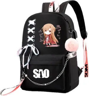 ISaikoy Anime Sword Art Online Backpack Satchel Bookbag Daypack School Bag Laptop Shoulder Bag