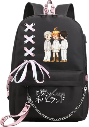 ISaikoy Anime The Promised Neverland Backpack Shoulder Bag Bookbag Student School Bag Daypack Satchel 13