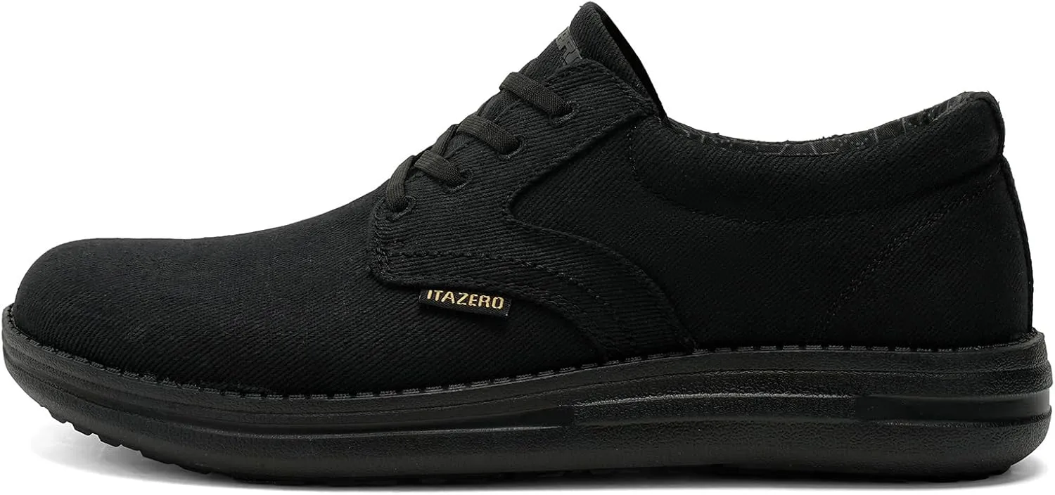 ITAZERO Men's Wide Toe Box Mesh Shoes Business Casual Wide Width Walking Shoes with Arch Support Insole for Plantar Fasciitis