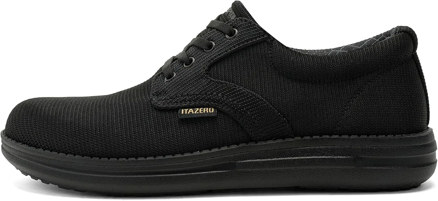 ITAZERO Men's Wide Toe Box Mesh Shoes Business Casual Wide Width Walking Shoes with Arch Support Insole for Plantar Fasciitis