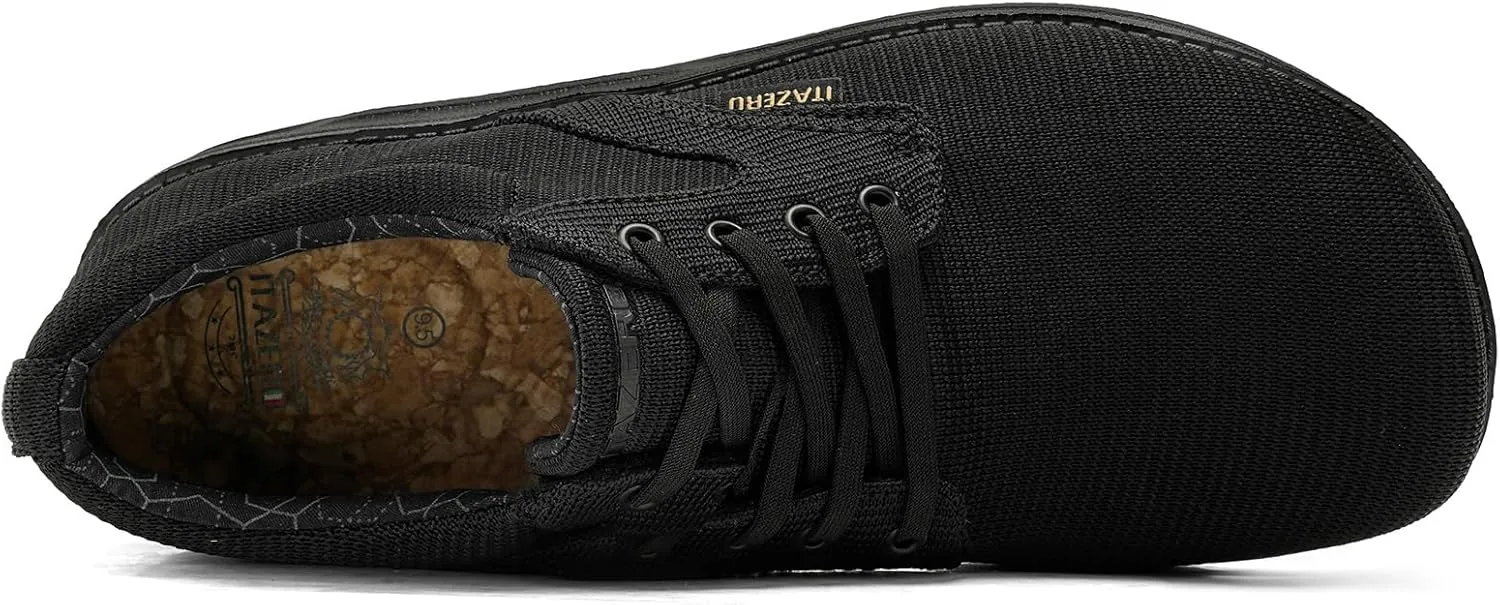 ITAZERO Men's Wide Toe Box Mesh Shoes Business Casual Wide Width Walking Shoes with Arch Support Insole for Plantar Fasciitis