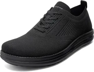 ITAZERO Men's Wide Toe Box Mesh Shoes Business Casual Wide Width Walking Shoes with Arch Support Insole for Plantar Fasciitis