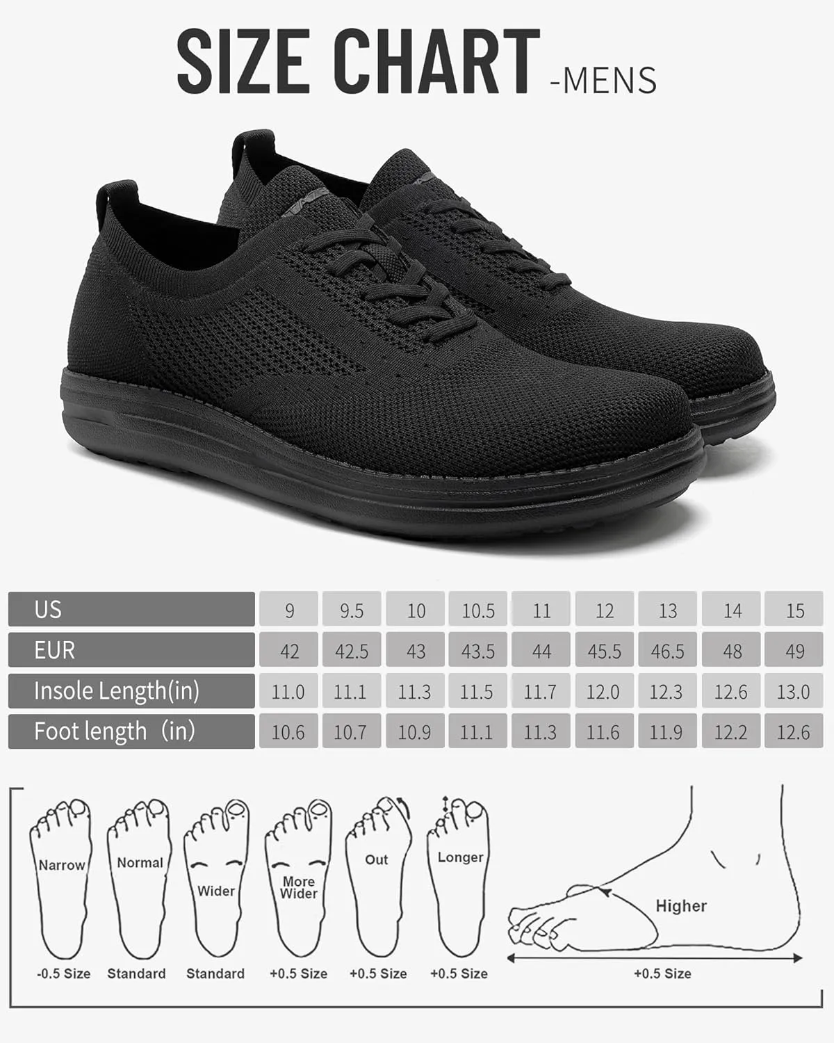 ITAZERO Men's Wide Toe Box Mesh Shoes Business Casual Wide Width Walking Shoes with Arch Support Insole for Plantar Fasciitis