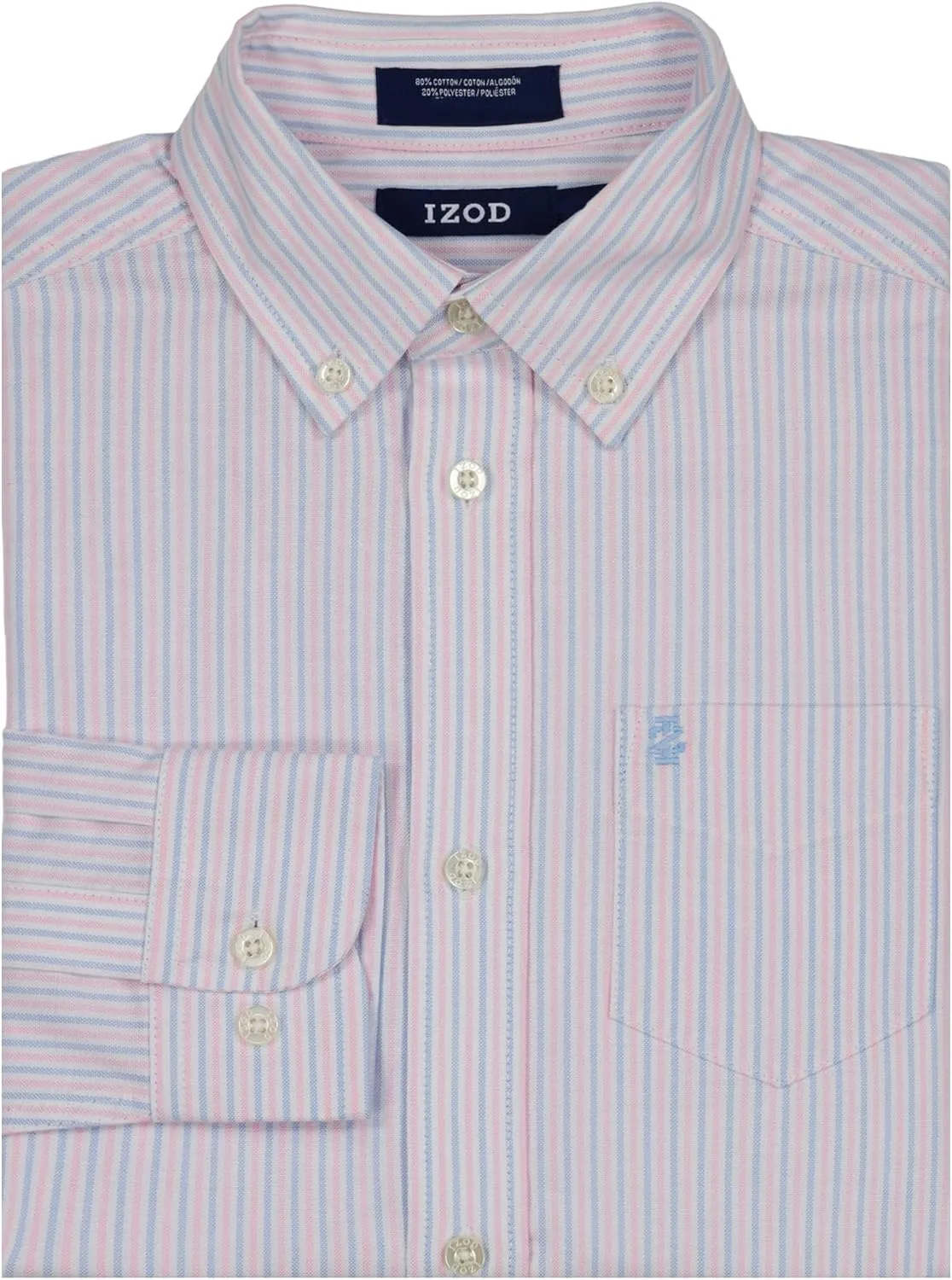 IZOD Boys' Long Sleeve Plaid Button-Down Dress Shirt