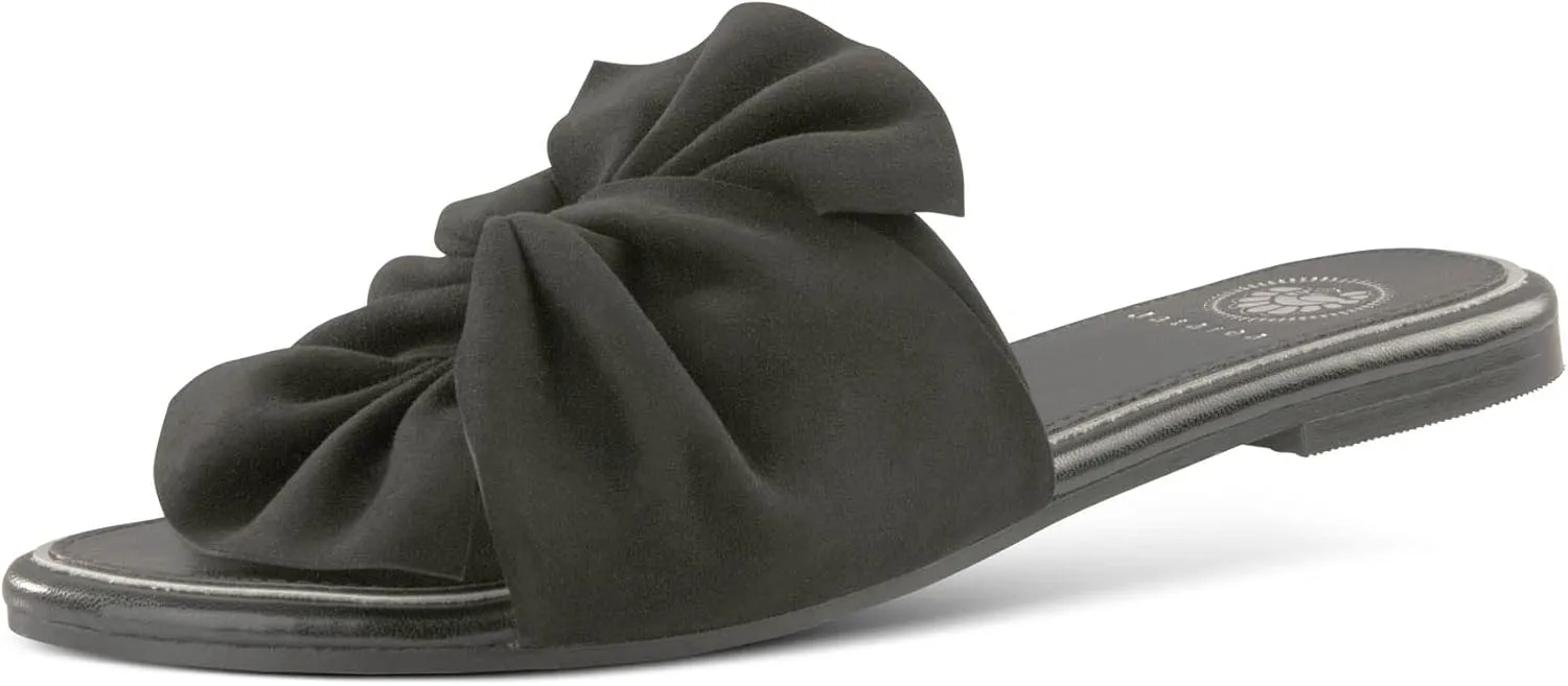 JATAREA Women’s Slip-On Flat Sandals with Round Open Toe | Casual Leather Slides for Comfort in Summer | Classic and Trendy Slippers, Dressy Slides for Women Perfect for Daily Go Out - AHANA