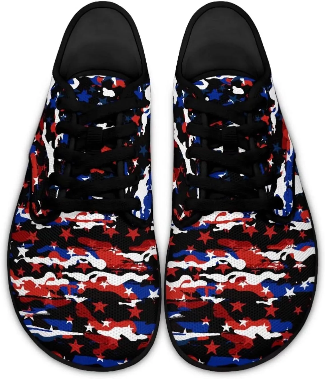 Jeiento American Flag Hike Barefoot Shoes with Wide Toe Box for Men Patriots, Non-Slip