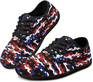 Jeiento American Flag Hike Barefoot Shoes with Wide Toe Box for Men Patriots, Non-Slip