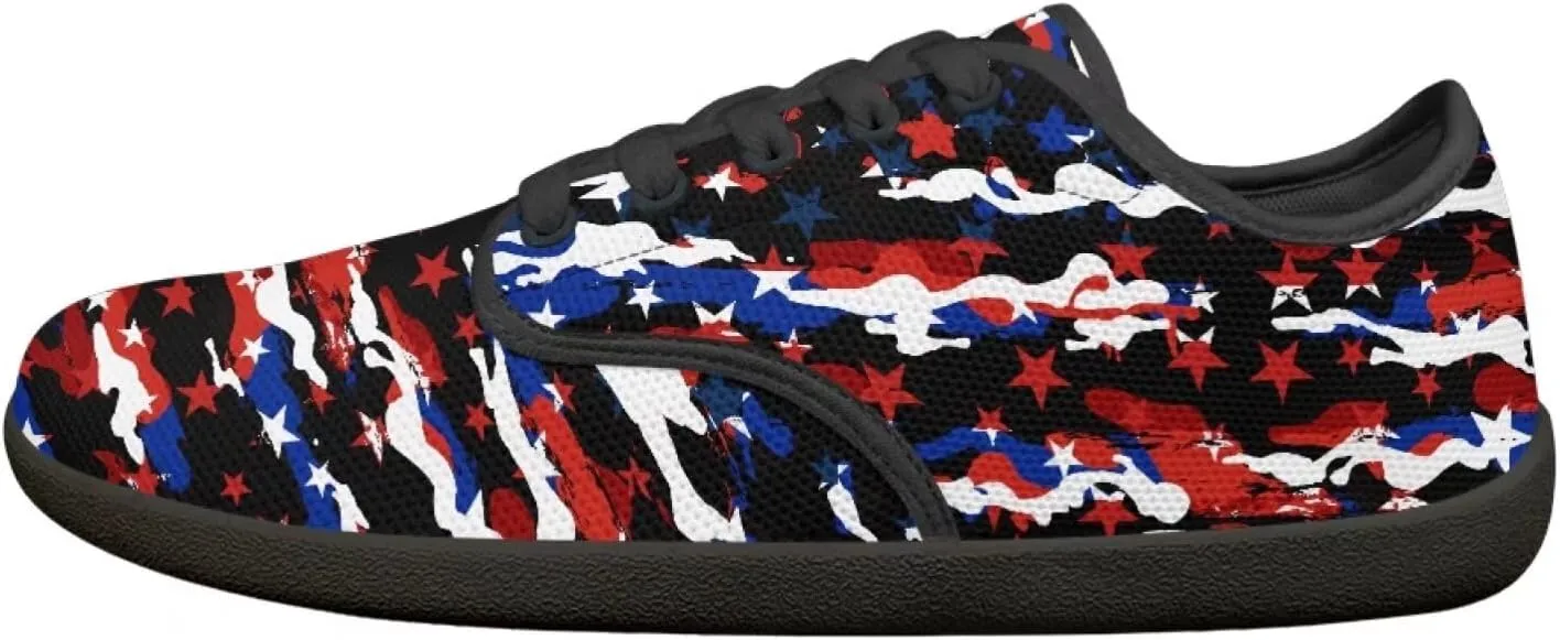 Jeiento American Flag Hike Barefoot Shoes with Wide Toe Box for Men Patriots, Non-Slip
