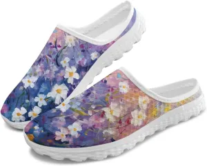 Jeiento Mules Shoes Mesh Breathable Walking Loafers Slip On Garden Clogs House Slippers for Women Butterfly Shoes Casual Travel Footwear