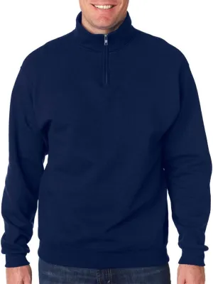 Jerzees Men's 8 oz. 50/50 NuBlend Quarter-Zip Cadet Collar Sweatshirt - Navy - S - 3X