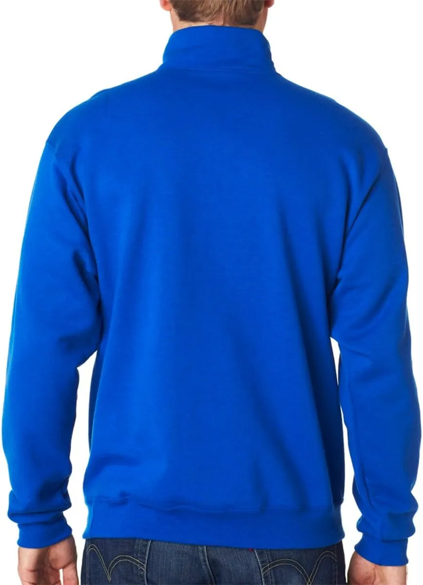 Jerzees Men's 8 oz. 50/50 NuBlend Quarter-Zip Cadet Collar Sweatshirt - Navy - S - 3X
