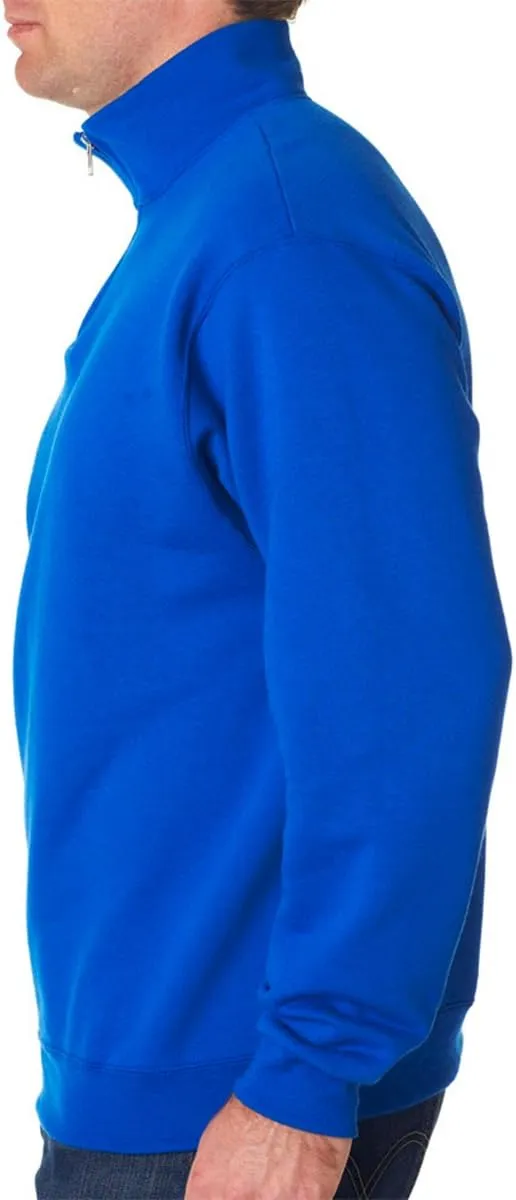 Jerzees Men's 8 oz. 50/50 NuBlend Quarter-Zip Cadet Collar Sweatshirt - Navy - S - 3X