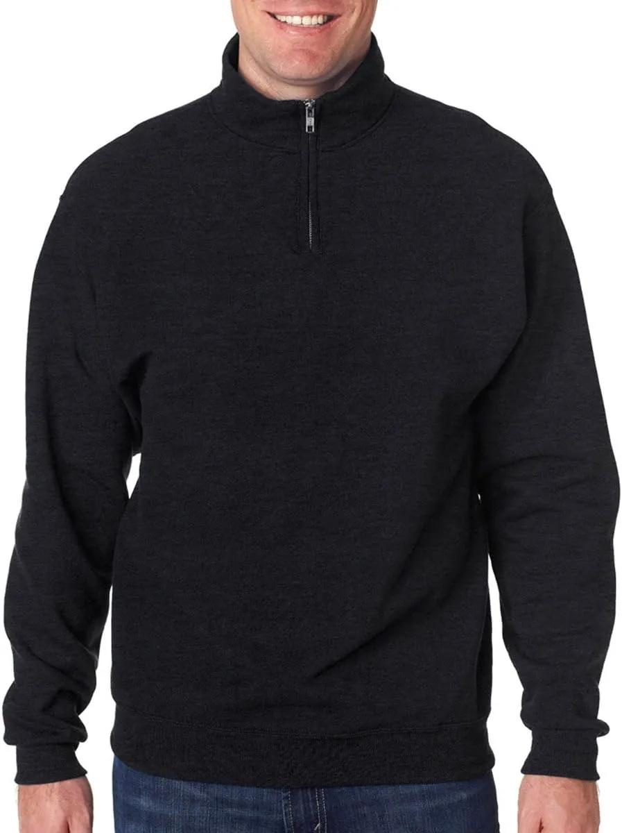Jerzees Men's 8 oz. 50/50 NuBlend Quarter-Zip Cadet Collar Sweatshirt - Navy - S - 3X