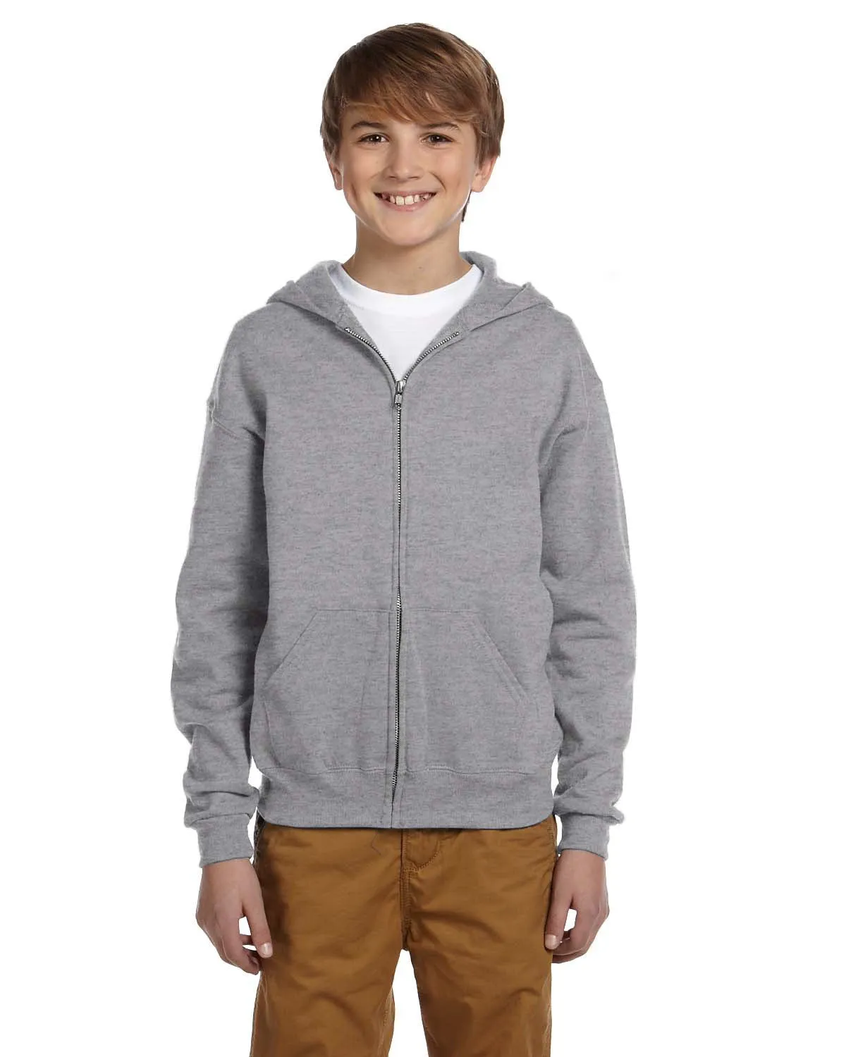 Jerzees Youth NuBlend Full-Zip Hooded Sweatshirt