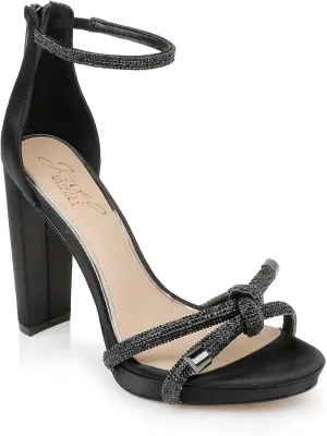 Jewel Badgley Mischka Lexie Knotted Platform Block Heel
