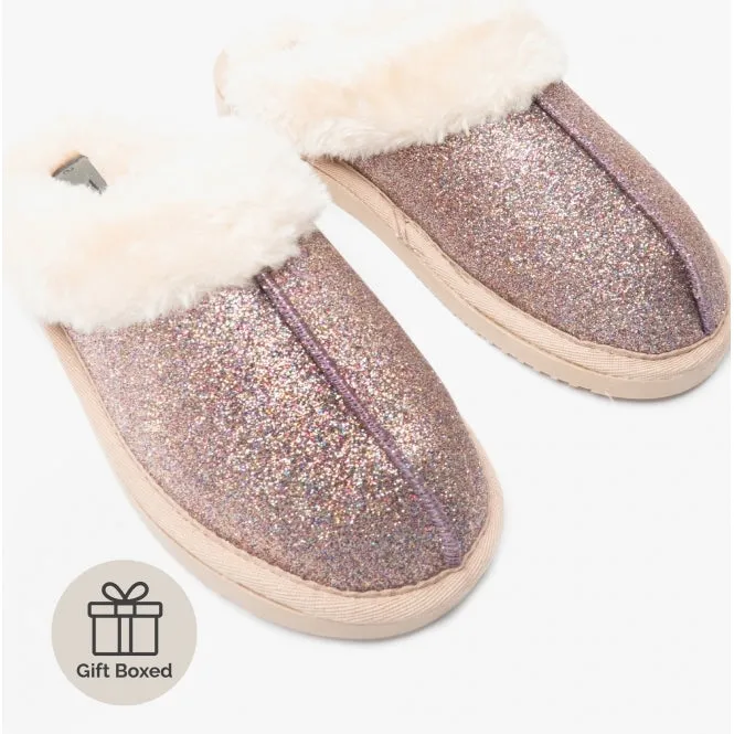 Jo & Joe SPARKLE Womens Slippers Rose Pink