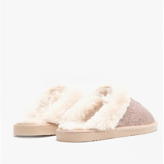 Jo & Joe SPARKLE Womens Slippers Rose Pink