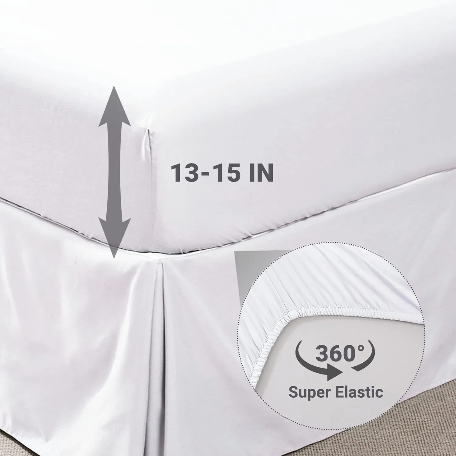 JOLLYVOGUE King Size Comforter Set 7 Pieces,White Bed in a Bag Comforter Set for Bedroom, Beddding Sets with Comforter, Sheets,Ruffled Shams & Pillowcases