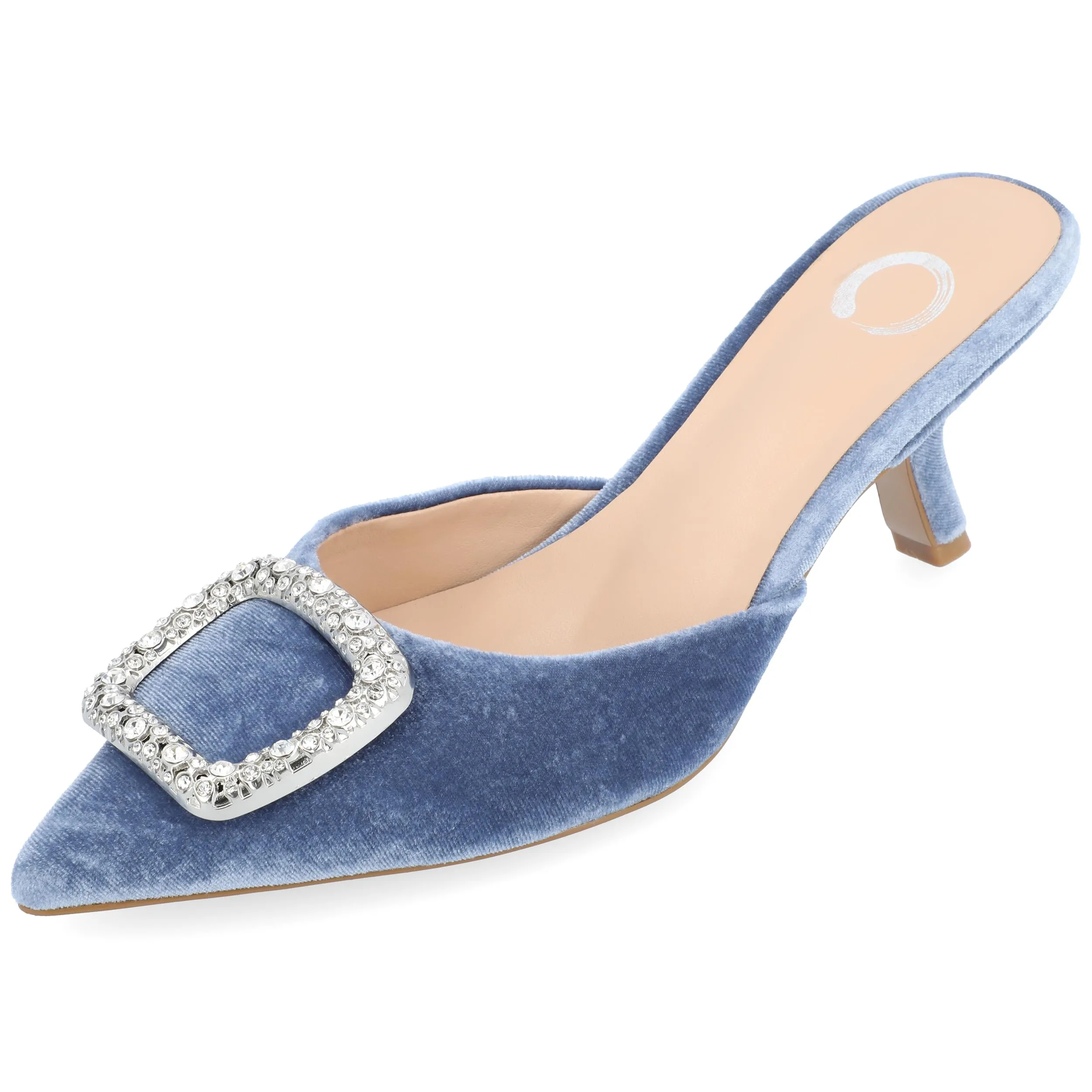 Journee Womens Rishie Slip On Kitten Heel Mule Evening Pumps