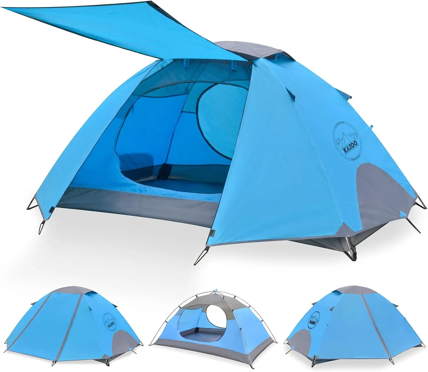 KAZOO Waterproof Backpacking Tent 2/3 Person Lightweight Camping Tents 2/3 People Hiking Tents Aluminum Frame Double Layer