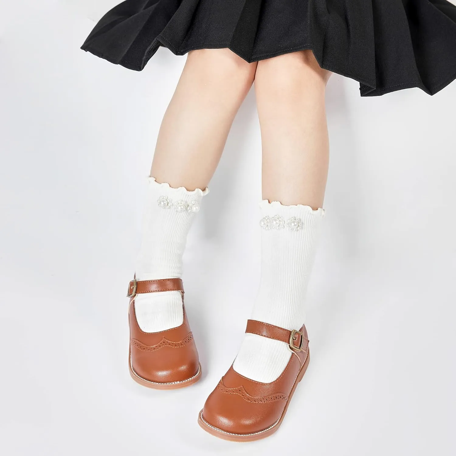 Kiderence Toddler Girls Mary Jane Dress Shoes Little Girls School Oxford Flats