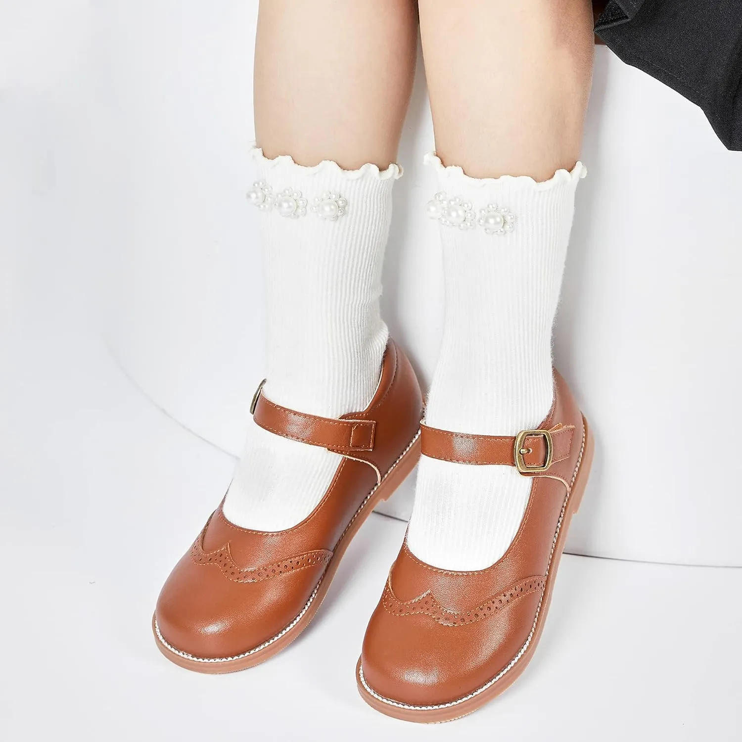 Kiderence Toddler Girls Mary Jane Dress Shoes Little Girls School Oxford Flats
