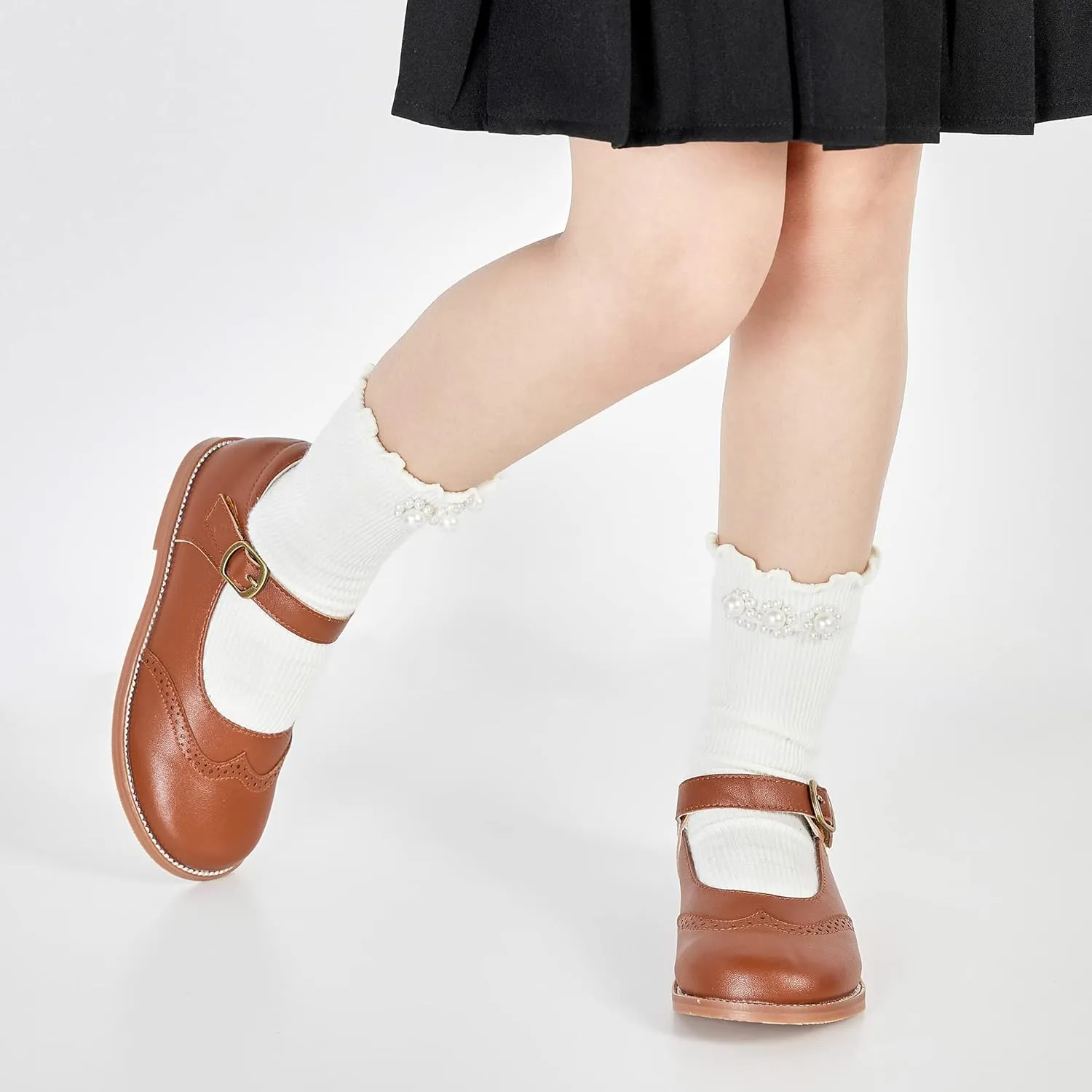 Kiderence Toddler Girls Mary Jane Dress Shoes Little Girls School Oxford Flats