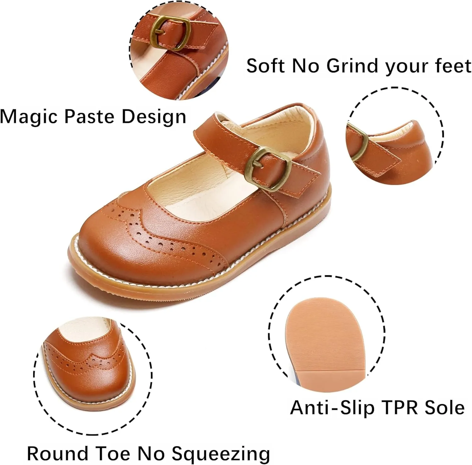 Kiderence Toddler Girls Mary Jane Dress Shoes Little Girls School Oxford Flats