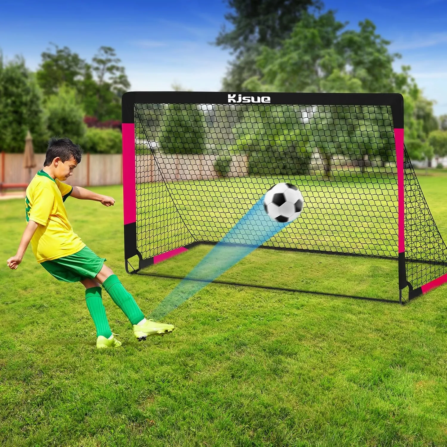 Kids Soccer Goal for Backyard Set - 2 of 6x4 ft Soccer Goals Training Equipment, Soccer Net for Kids Age 3-5 6-8 8-10 10-12, Ball, Targets for Toddler Kid Youth Soccer Games Sports Outdoor Play